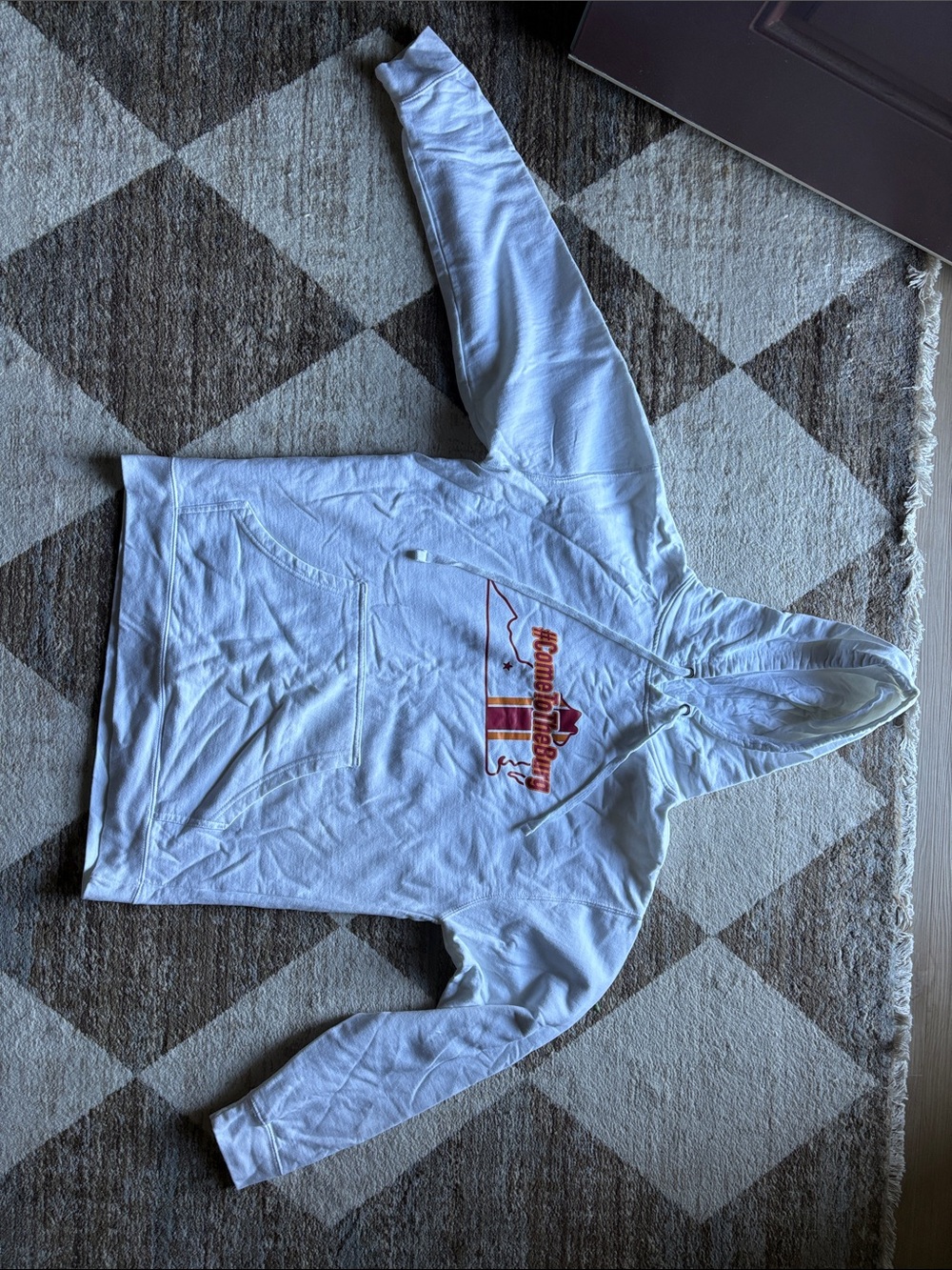 Virginia Tech White Hooded Sweatshirt- #ComeToTheBurg